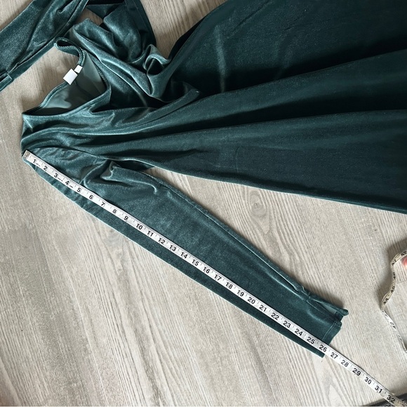 Gap Green Velvet Long Sleeve Shift Midi Dress Small Tall - Picture 11 of 11
